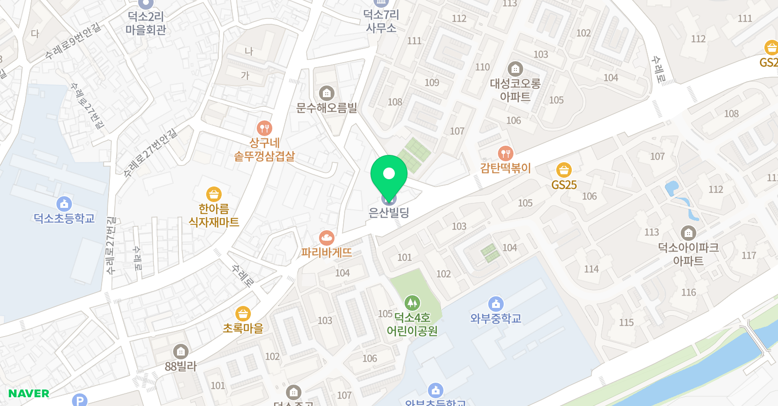지앤비 어학원 덕소캠퍼스 위치