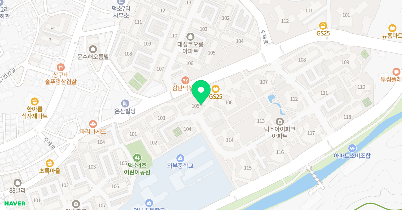 솔루니 독서논술학원 덕소아이파크 105동 홈스쿨 위치