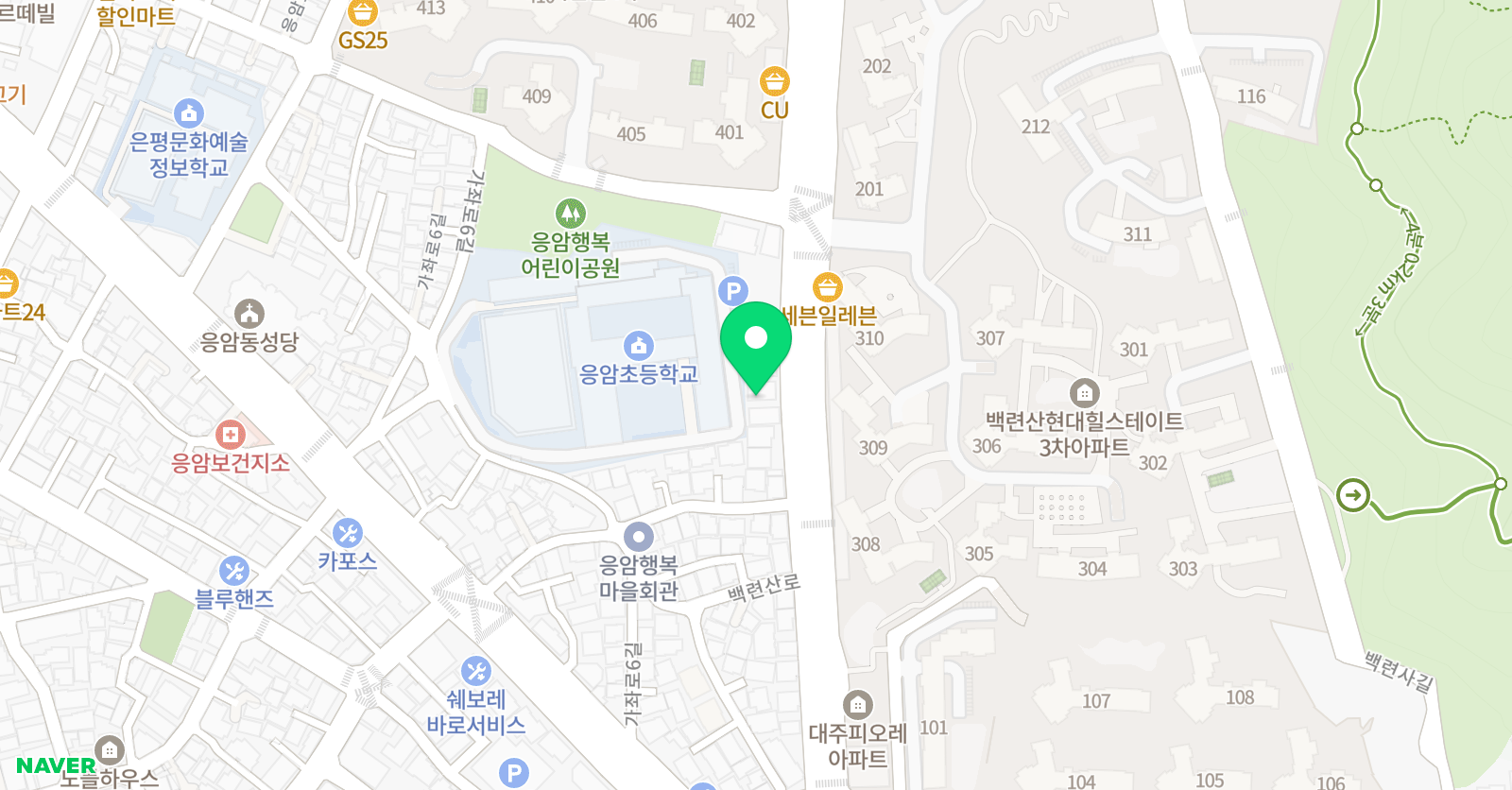 키즈엔리딩 백련산 위치