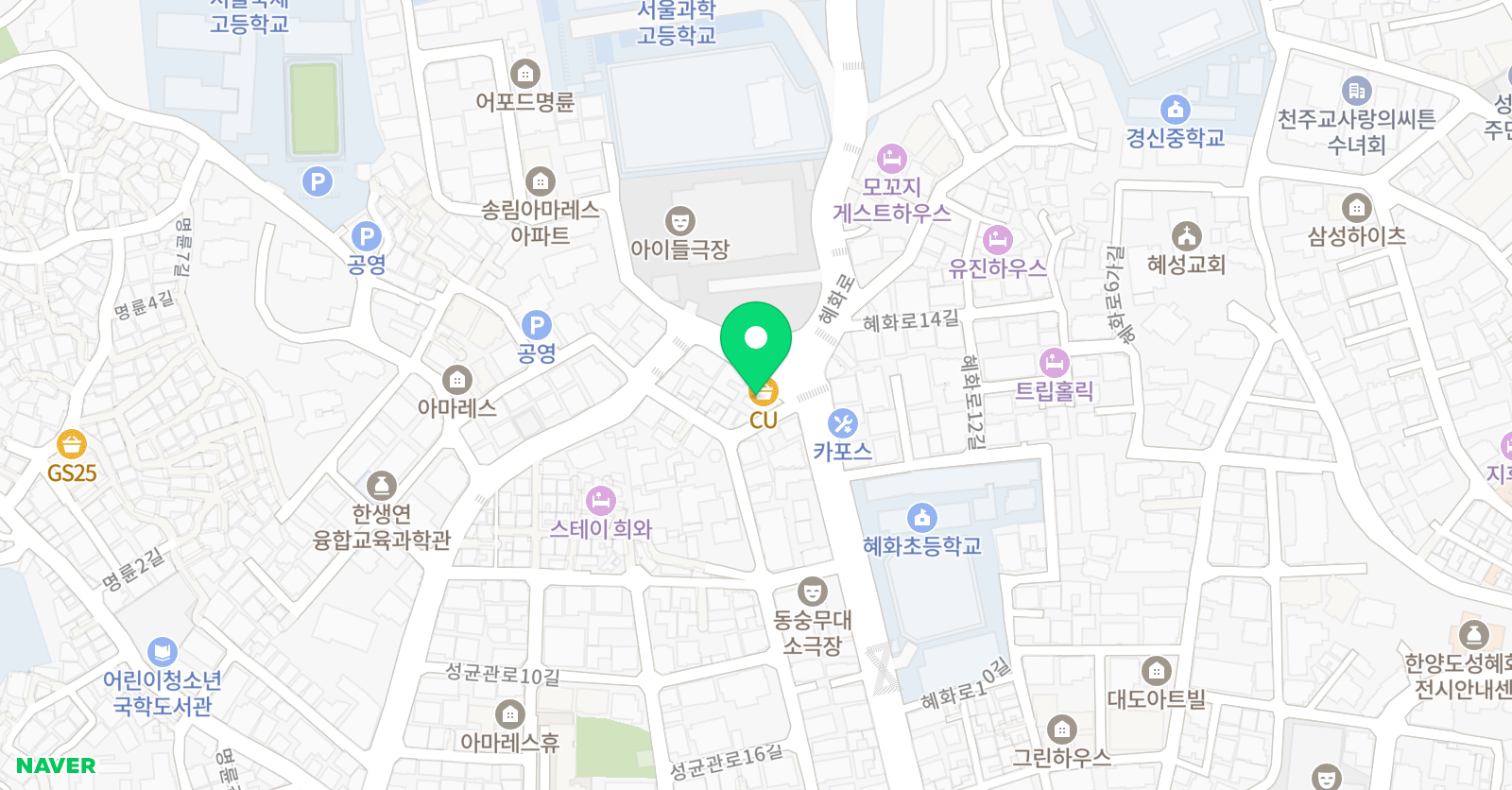 하늘바람창작소 미술학원 위치