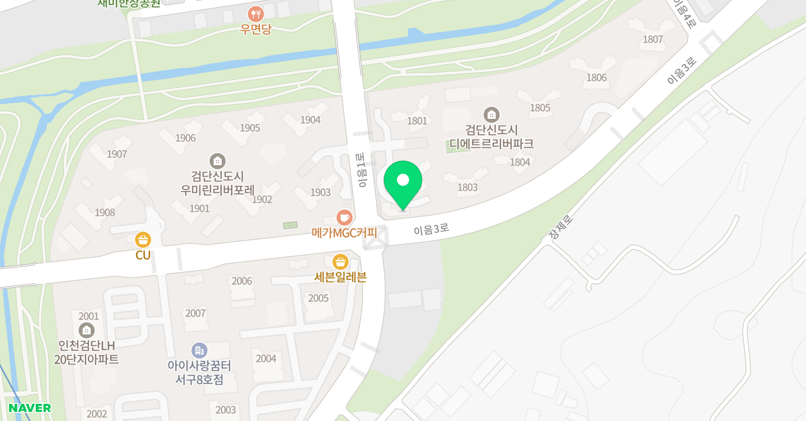 뮤엠 영어 검단아람점 위치