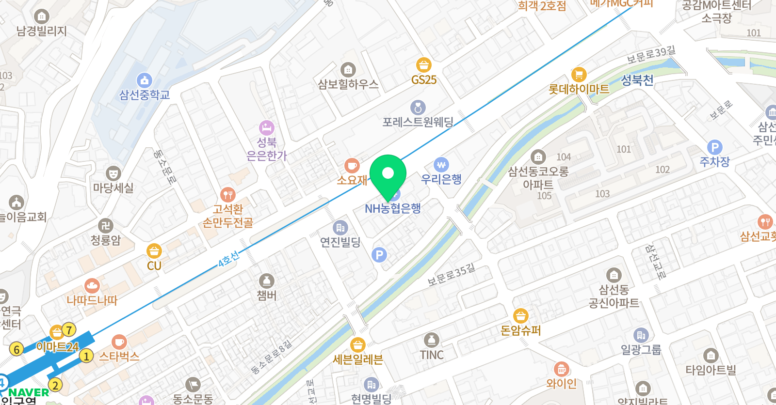 압구정정보강북 영어학원 위치
