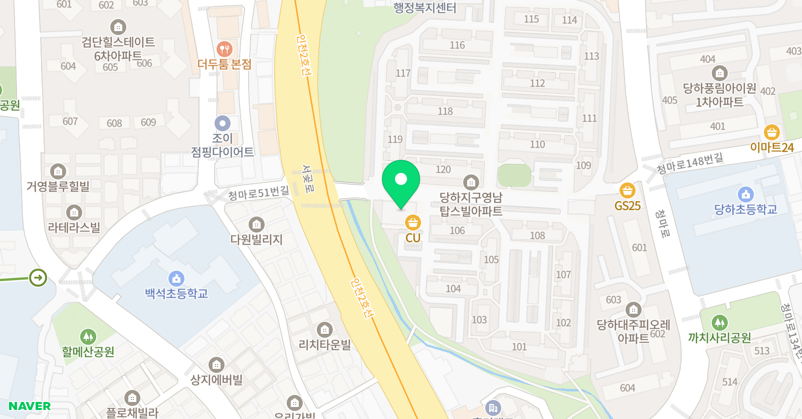 오션차일드 검단센터 위치