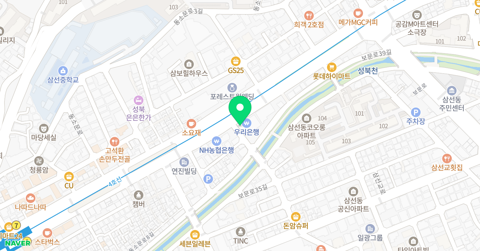 청담 어학원 성북브랜치 위치