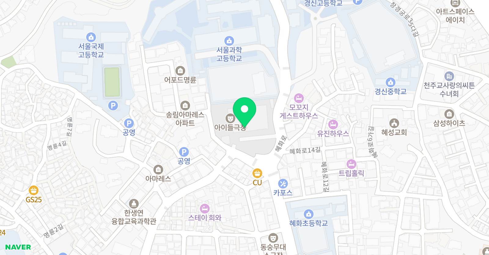한기범 농구교실 혜화점 위치
