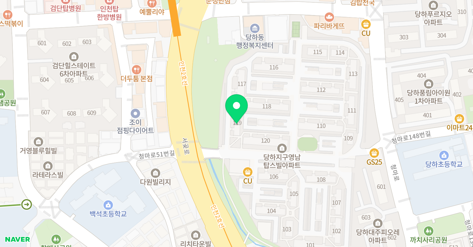 아소비 인천 당하탑스빌점 위치