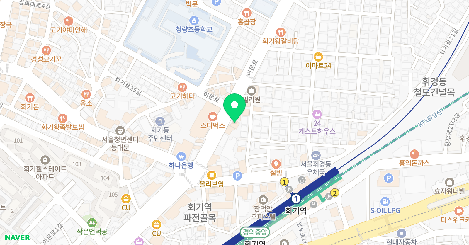 조이앤플레이 음악학원 회기역점 위치