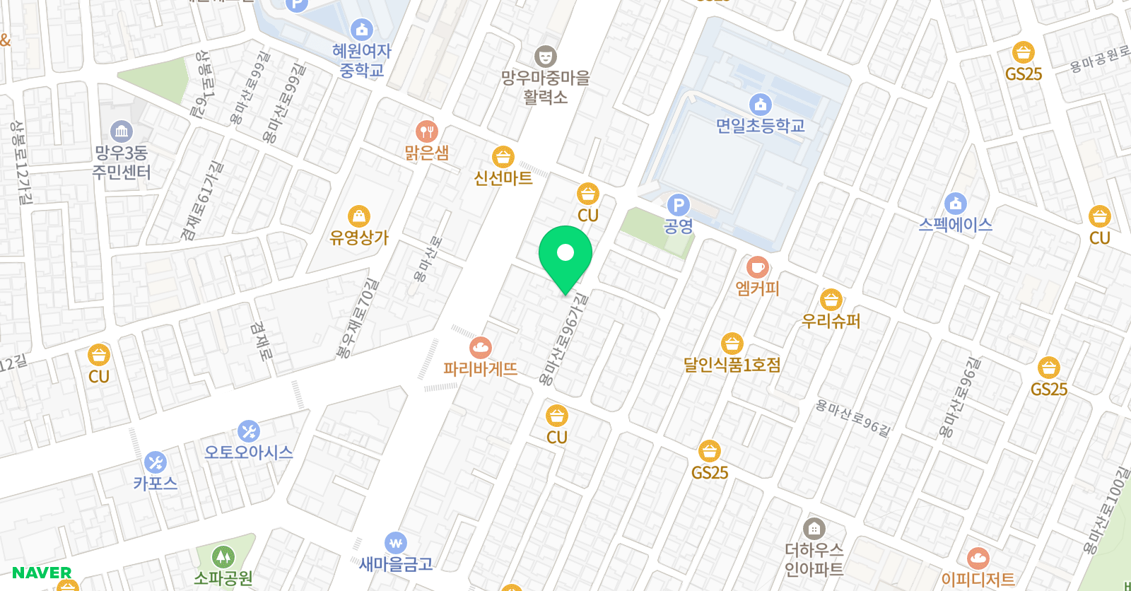 예쁜꿈 미술 위치