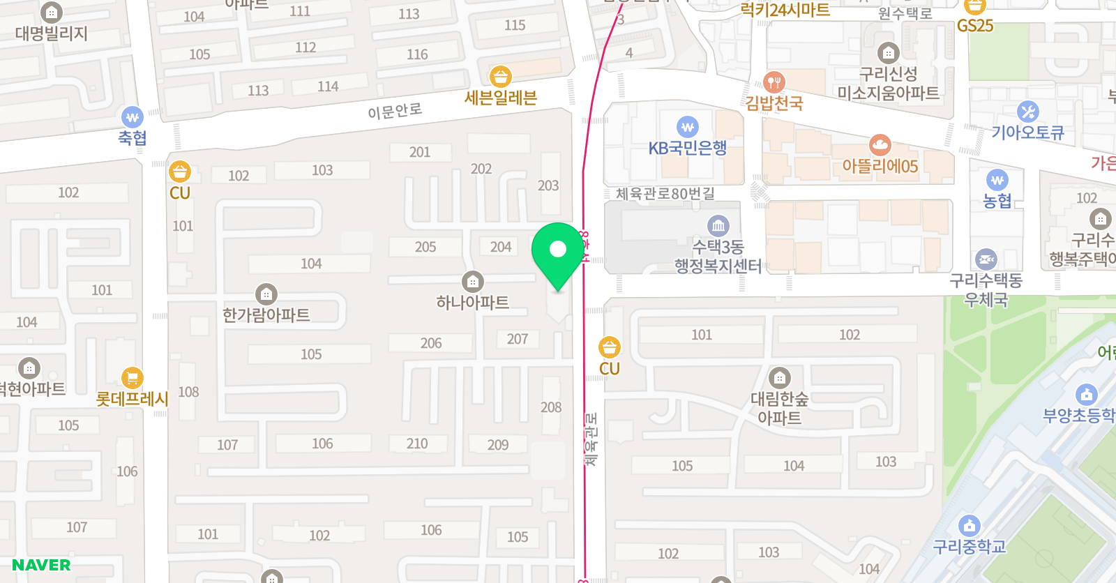 책나무 교문하나점 위치