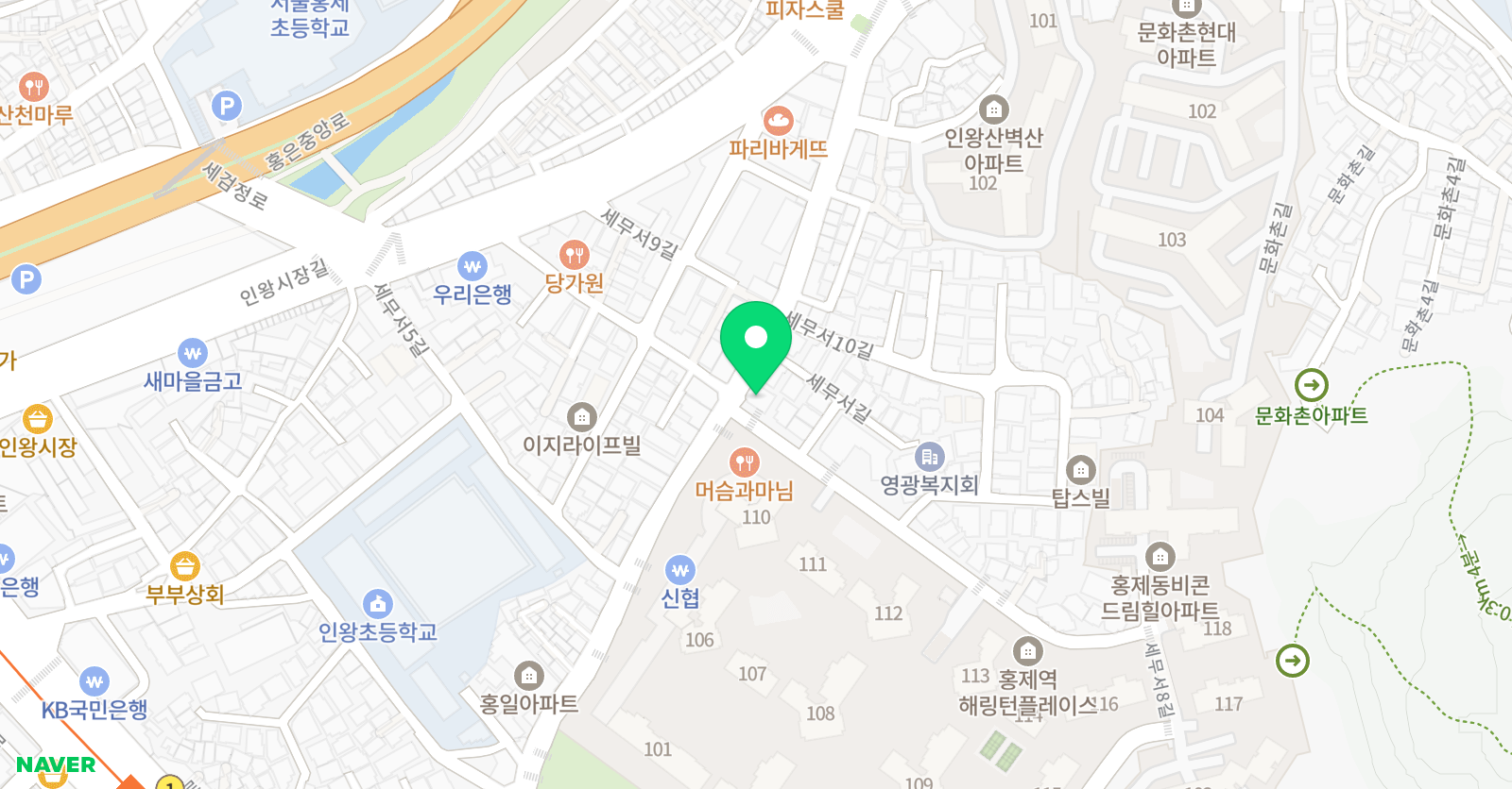 인왕 태권도장 위치