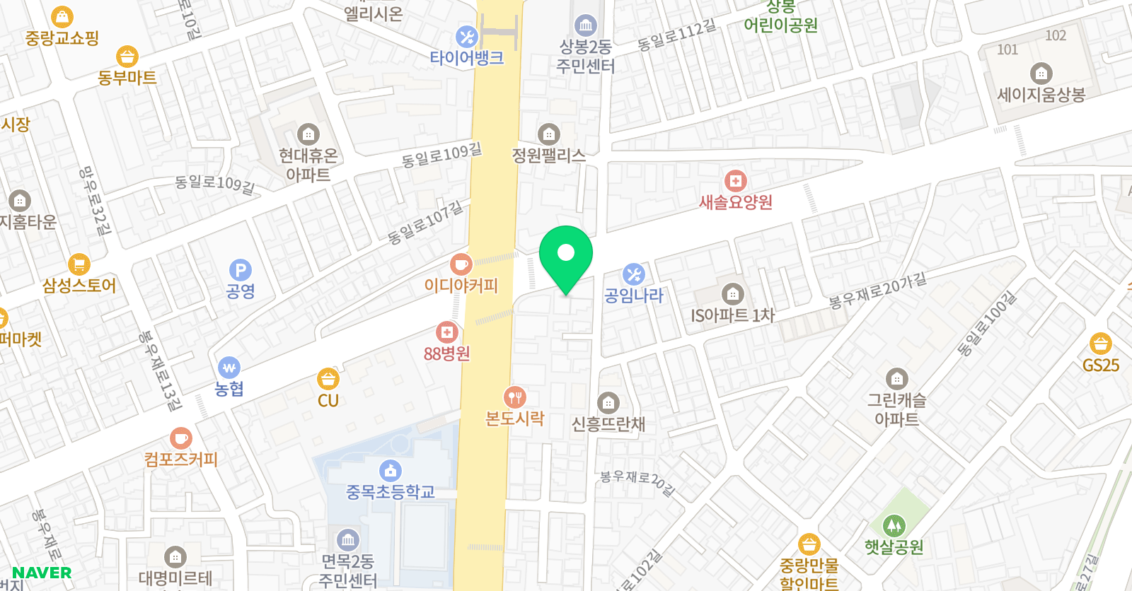 지앤비 어학원 면목캠퍼스 위치