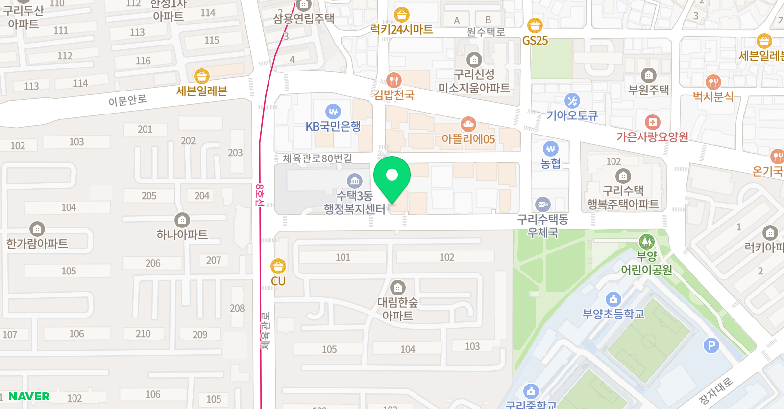 영광 태권도 위치