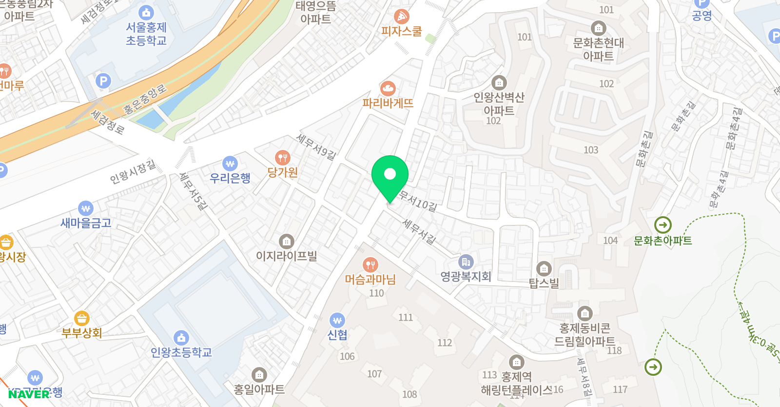 스마트해법 수학 서대문홍제인왕점 위치