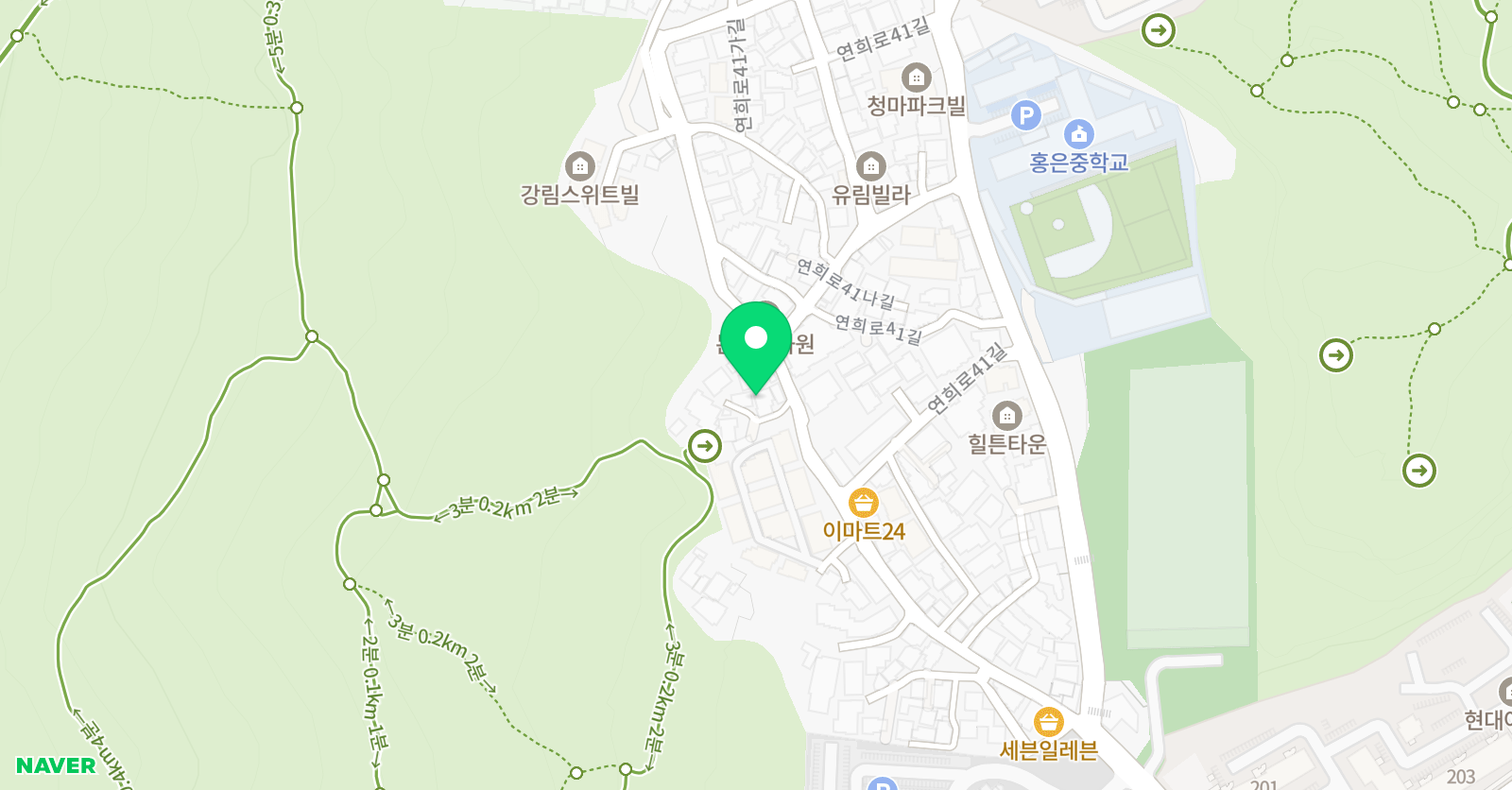 빨간펜 수학의달인 홍은점 위치