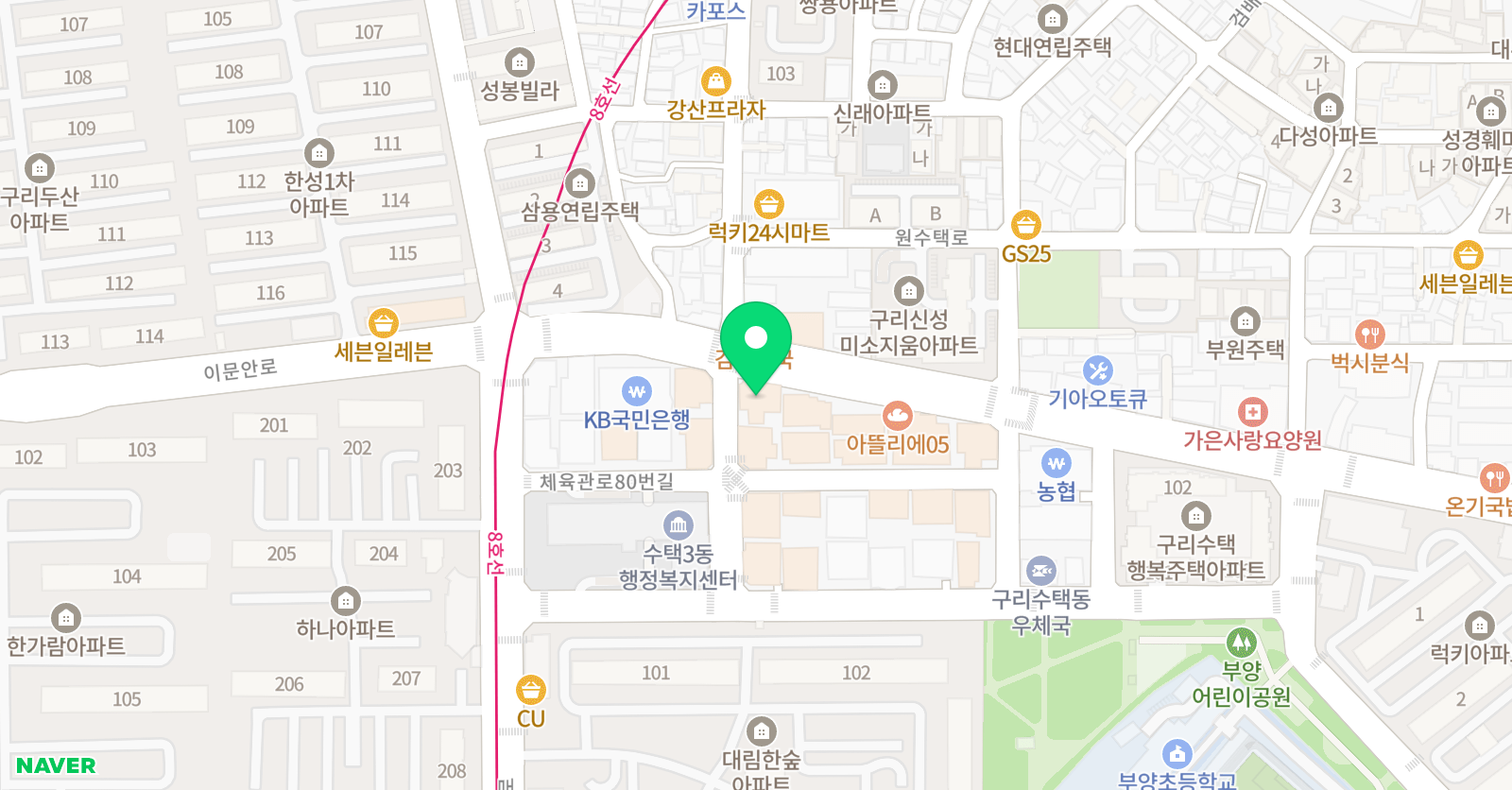 동명 수학학원 위치
