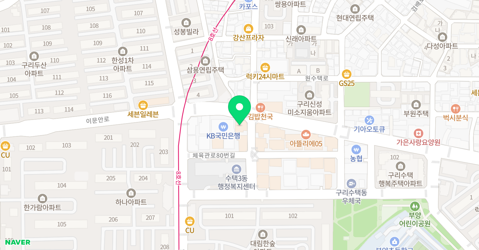 YBM 잉글루 구리수택 제1캠퍼스 위치