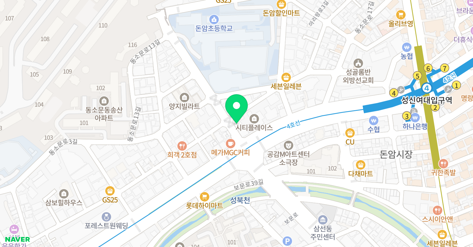 스펀지 2관 학원 위치