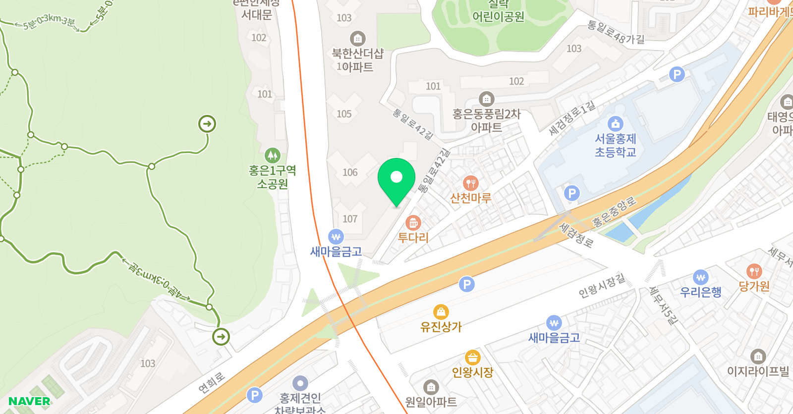 스토리아 영어학원 홍은동 위치