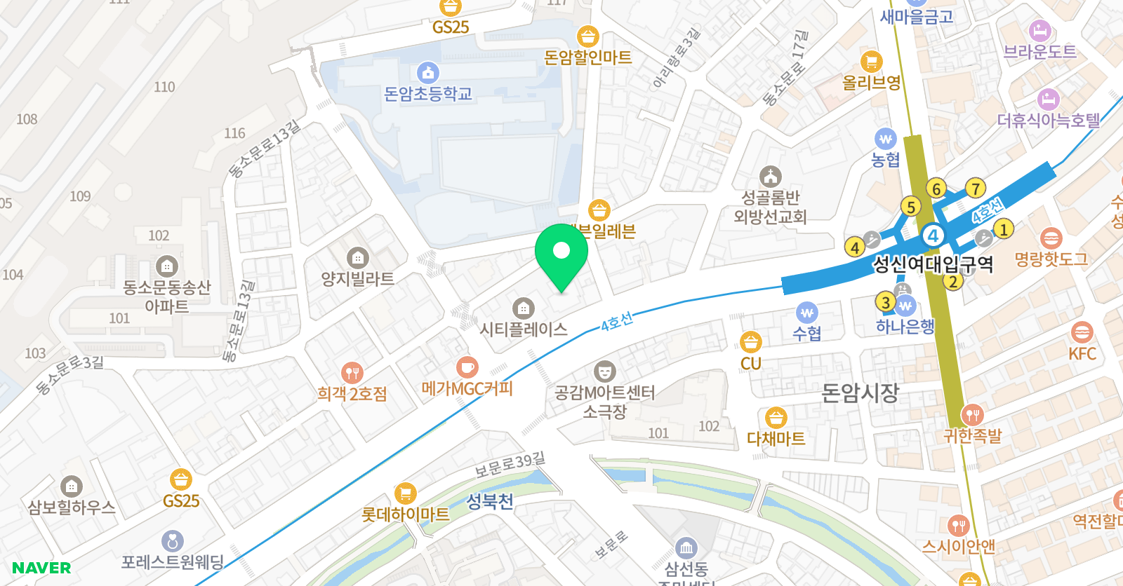 메가스터디학원 초중등관 성북 위치