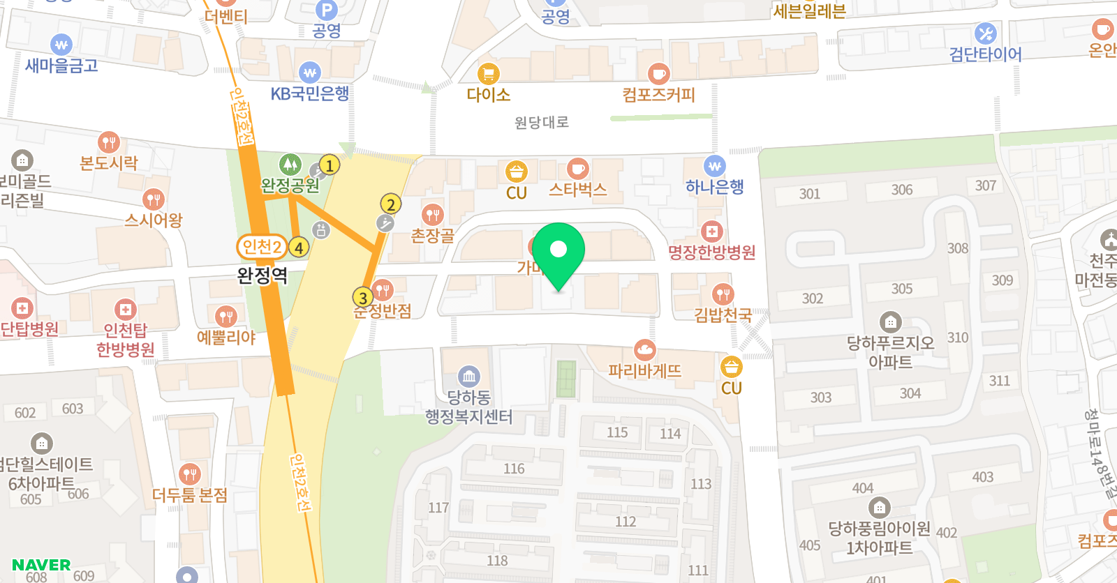 뮤엠 영어 당하캠퍼스 학원 위치