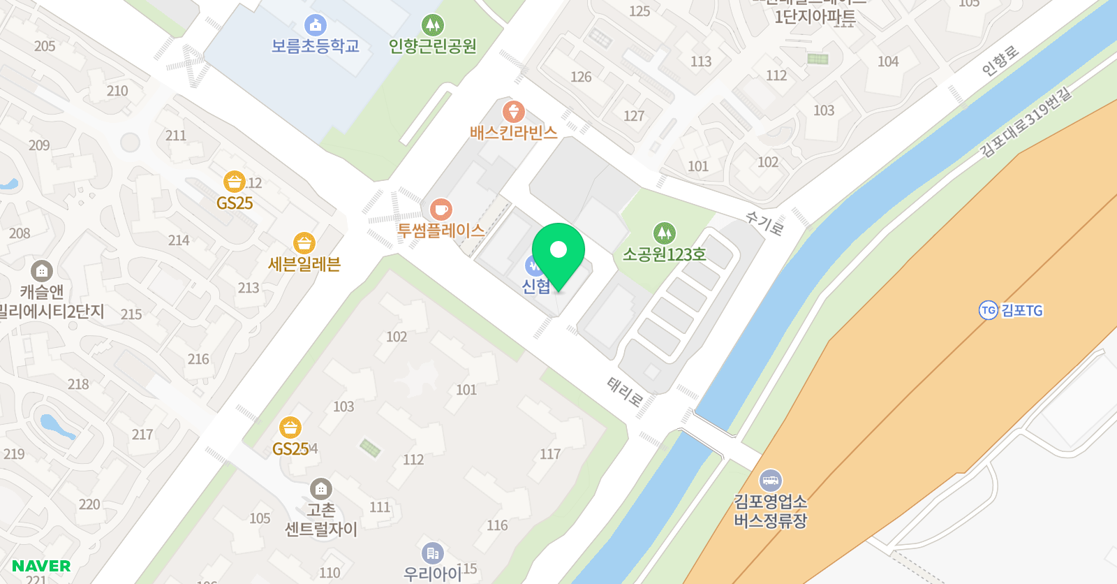 아담리즈 수학 김포고촌센터학원 위치
