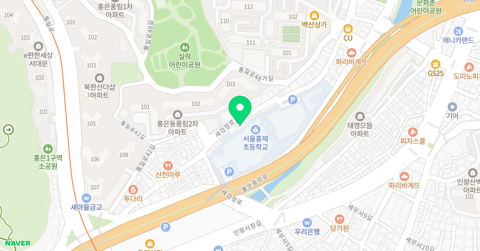 e해법 수학셀파수학학원 홍제초점 위치