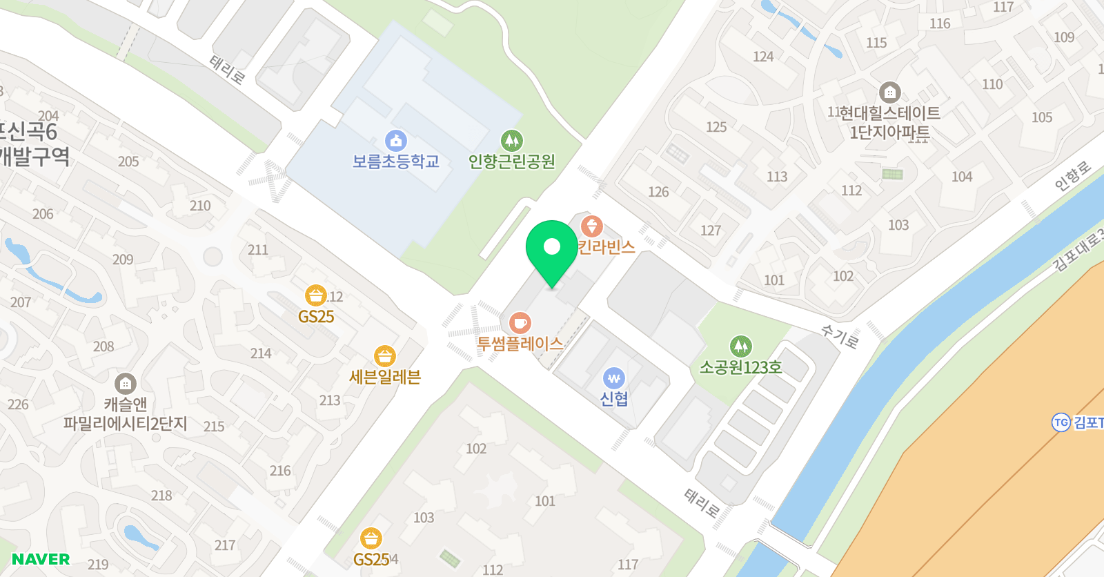 행복한 삼성 태권도 파워점핑줄넘기 위치