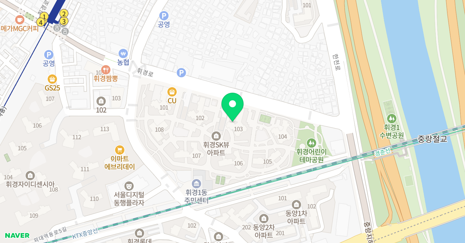 링키홈 휘경SK뷰점 위치