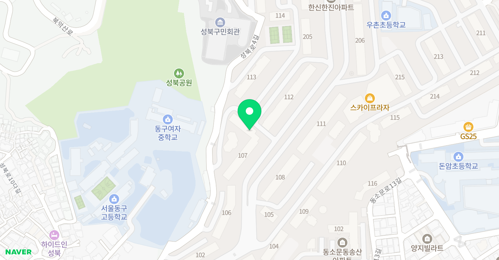 크리아트 돈암한신한진원 위치