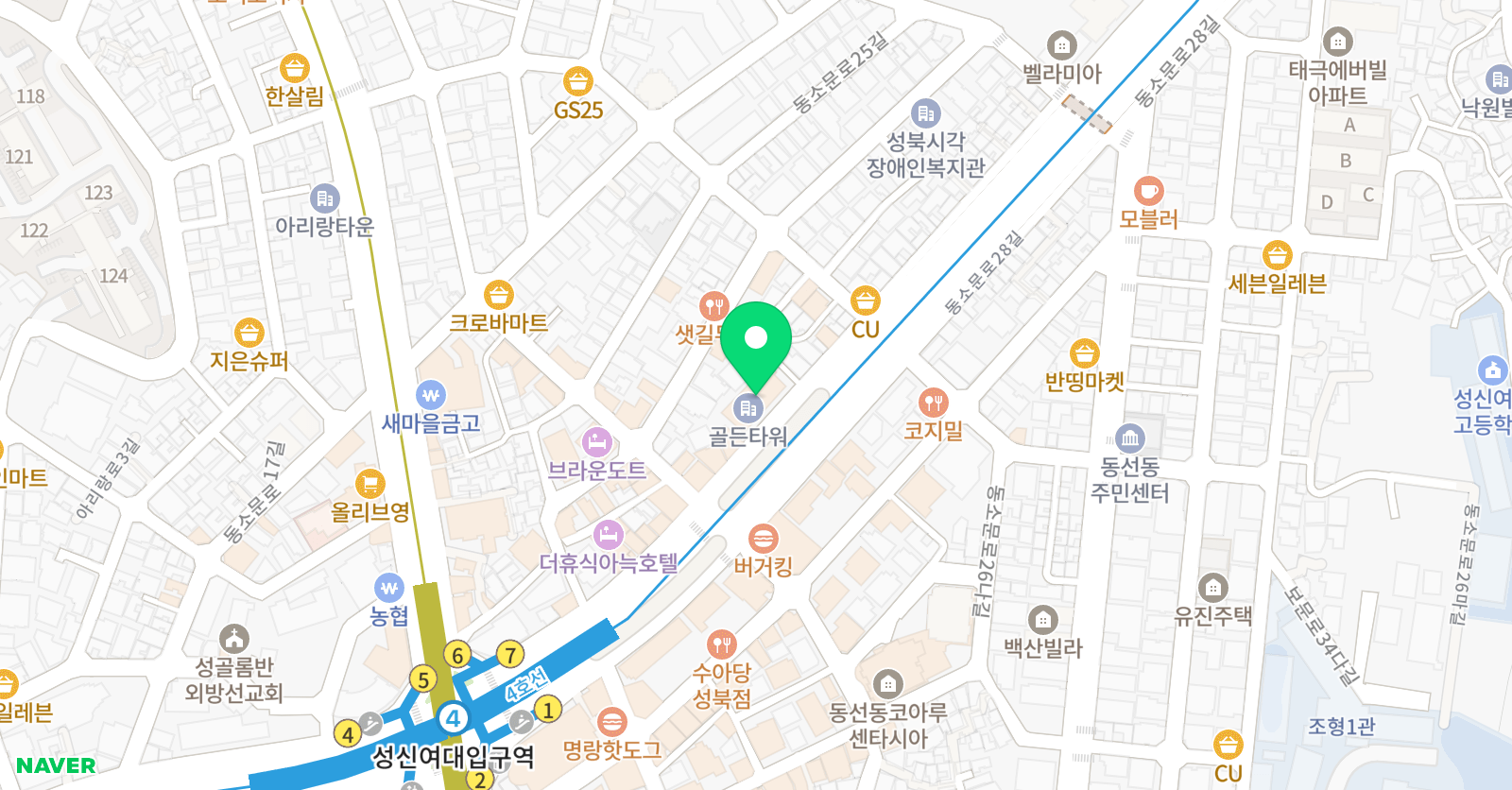 아쿠아마린키즈스윔 돈암점 위치