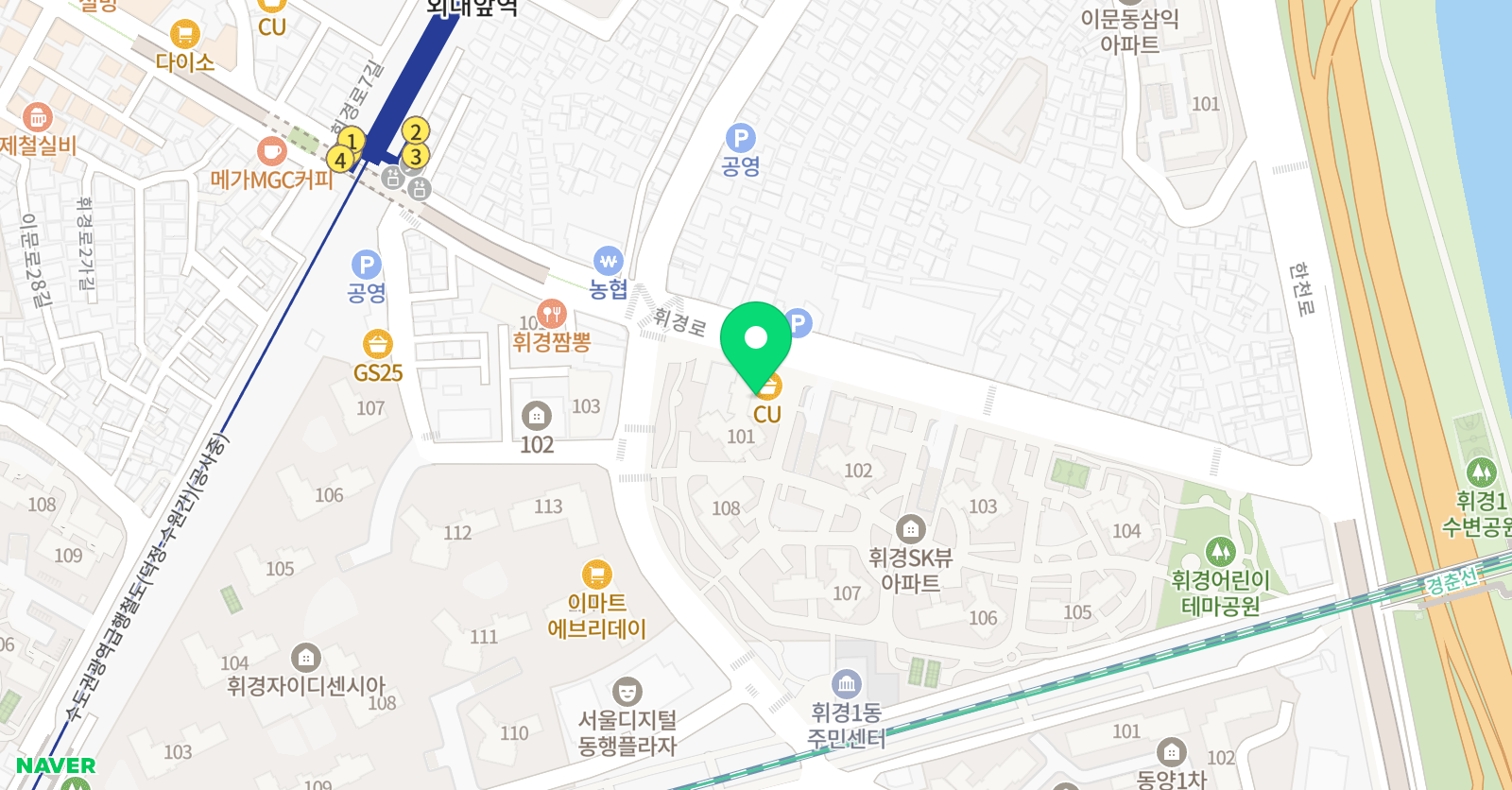 유니팝 휘경센터 미술학원 위치