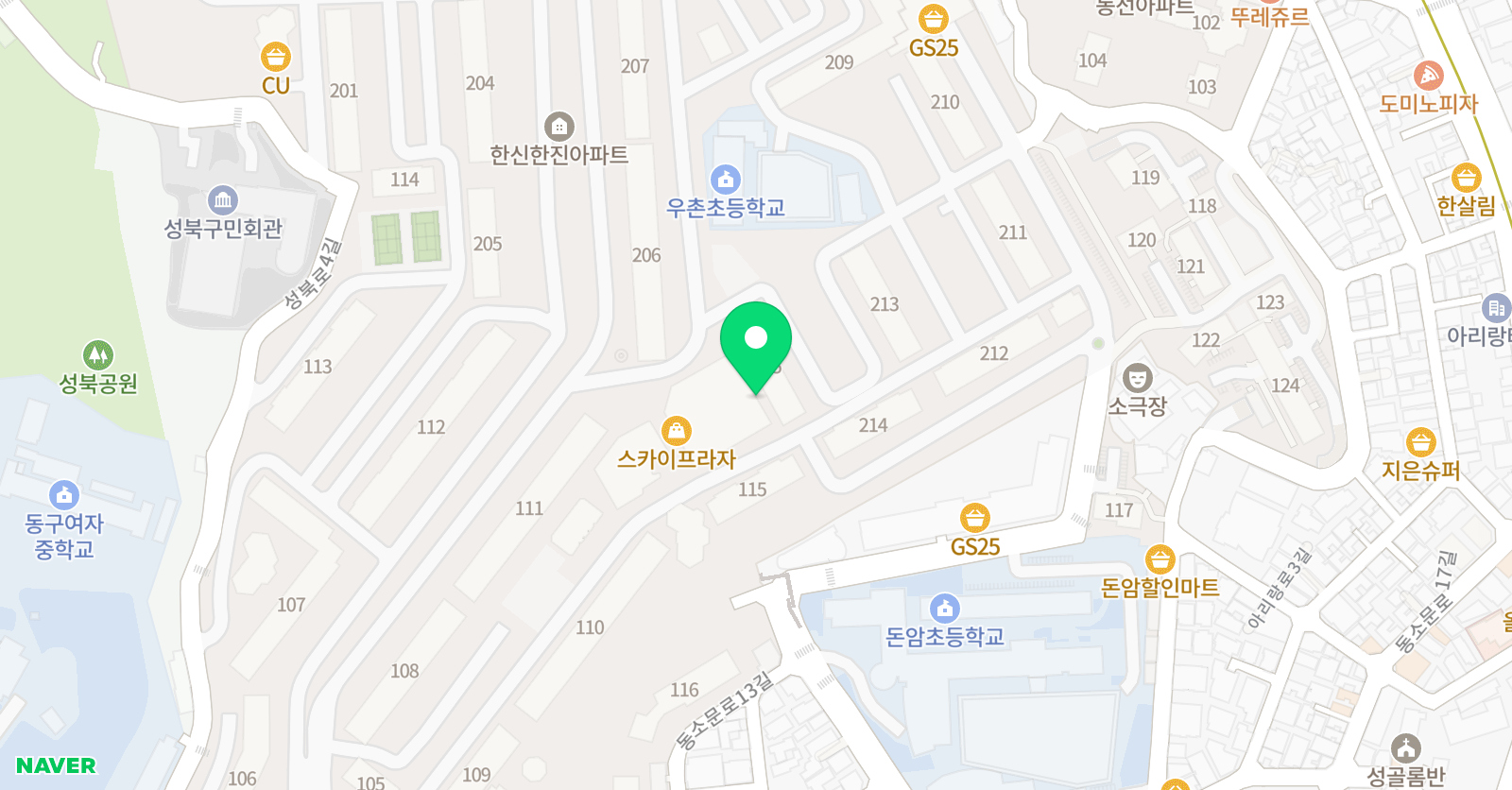 야마하 음악교실 성북돈암타운센터 위치
