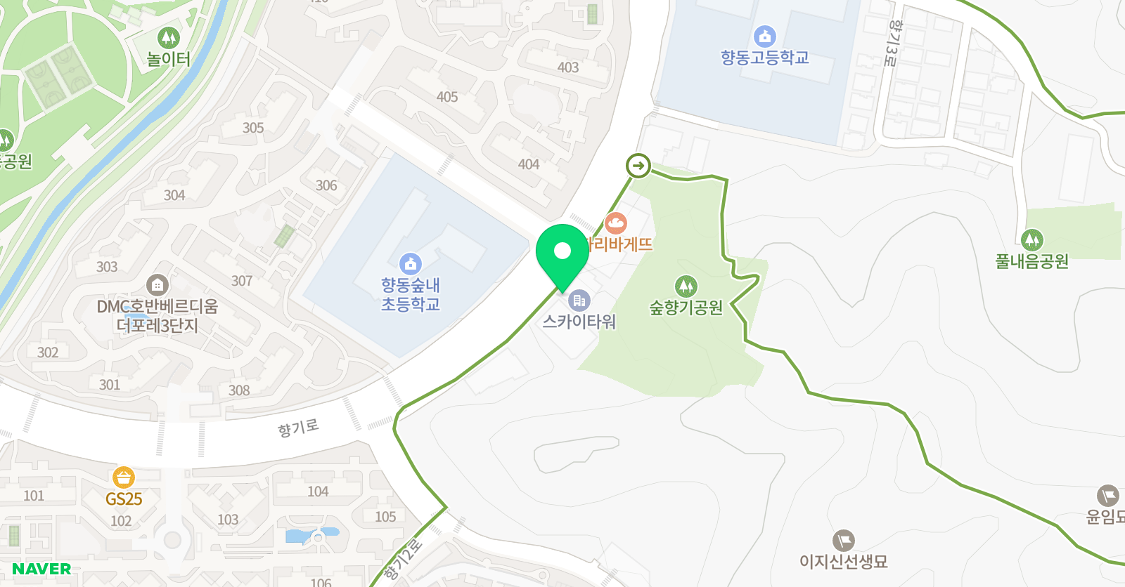 리드인 향동숲내초점 위치