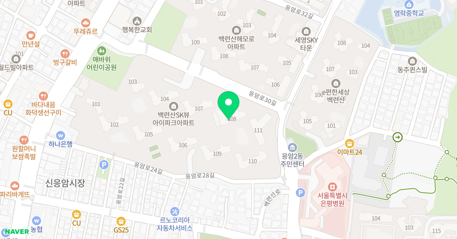 윤선생 우리집앞영어교실 백련산SK뷰아이파크 위치