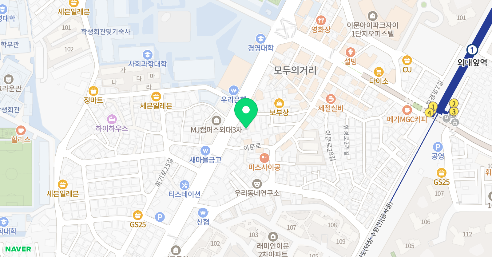 이지댄스외대점 위치