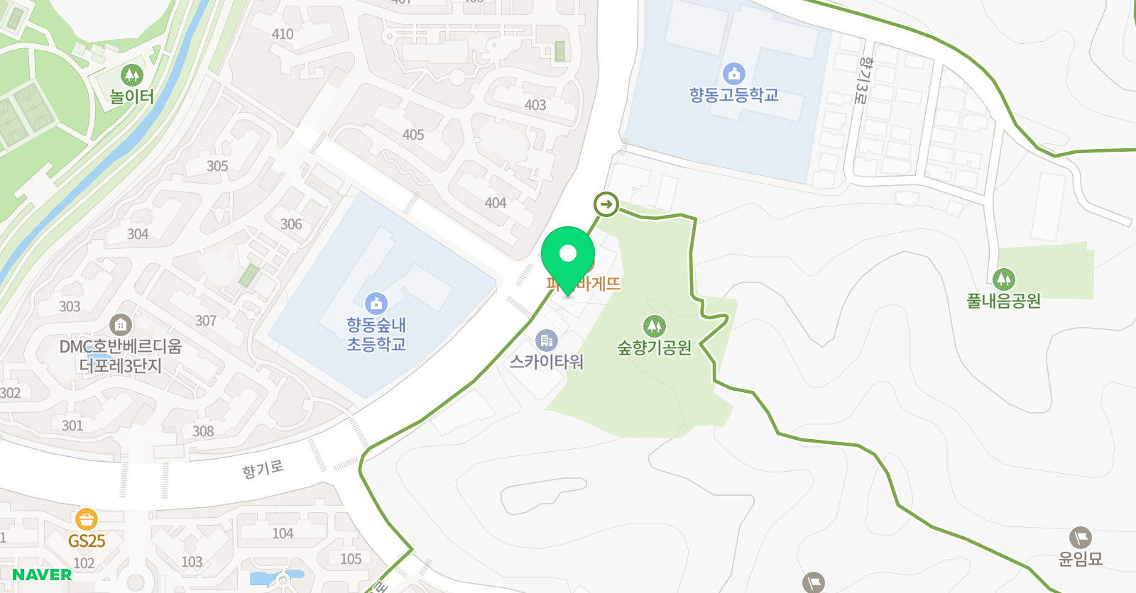 아트앤하트 고양향동프라자 교육원 위치