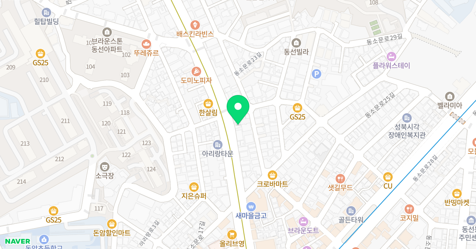 스프링아이 영어학원 돈암동 위치