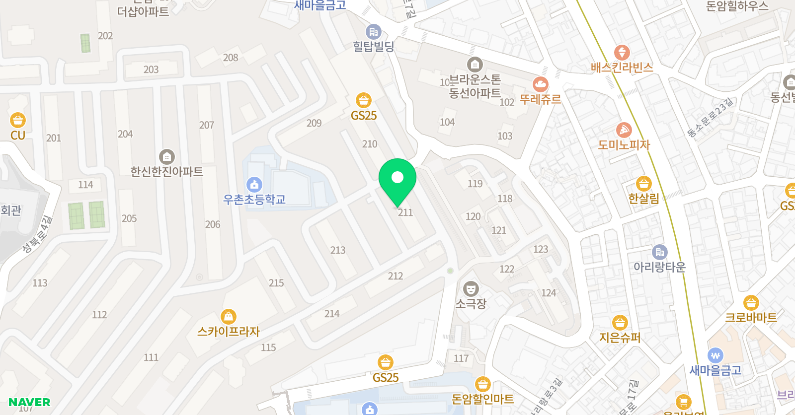 아소비 서울 돈암한신한진점 위치