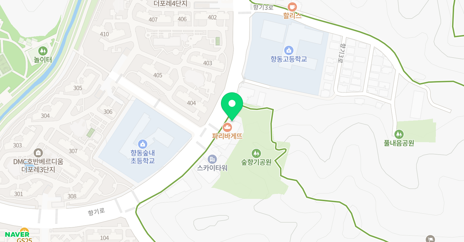 명 영어학원 향동관 위치