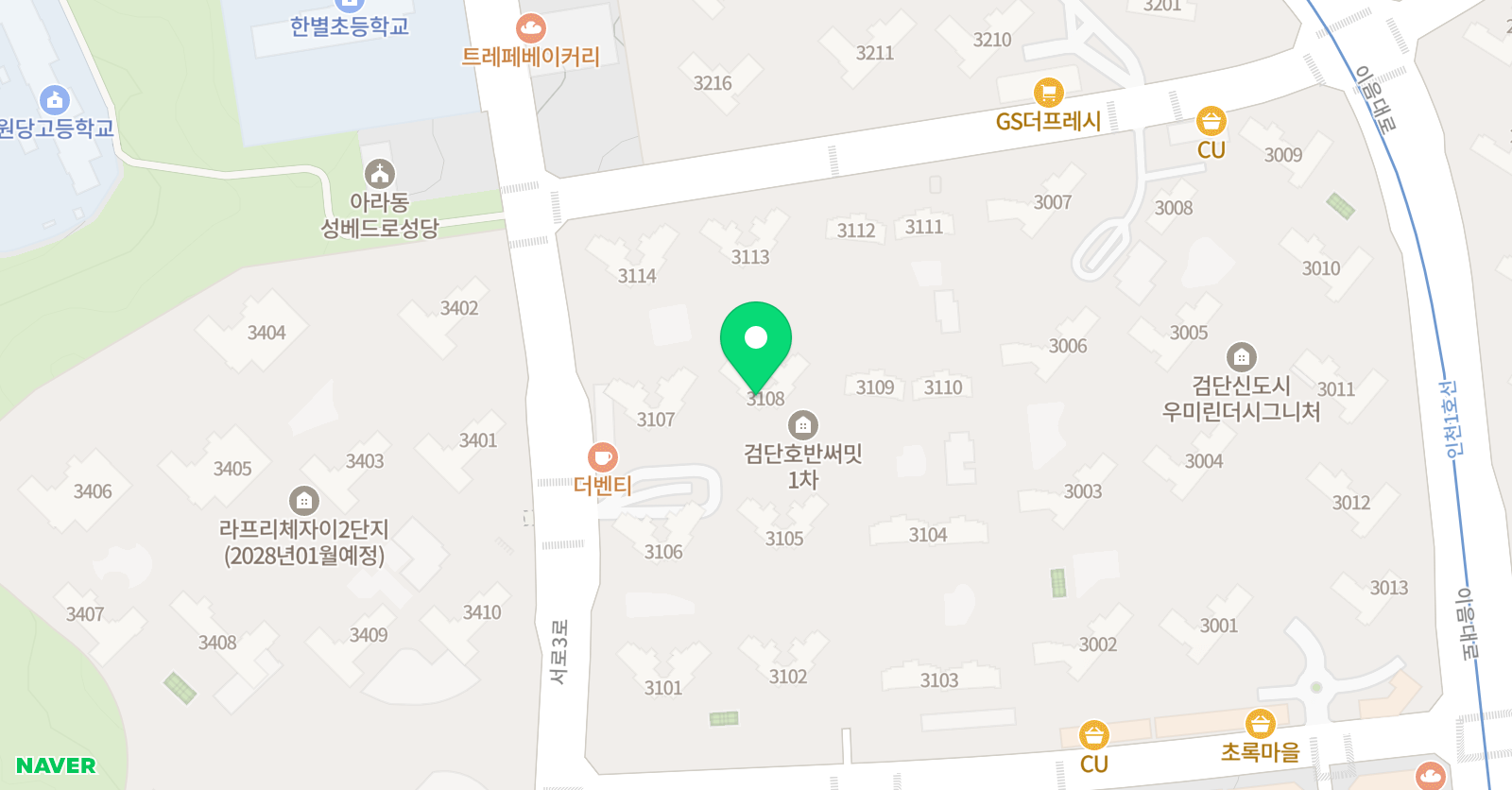 스마트해법 수학 학원 검단호반써밋1차점 위치