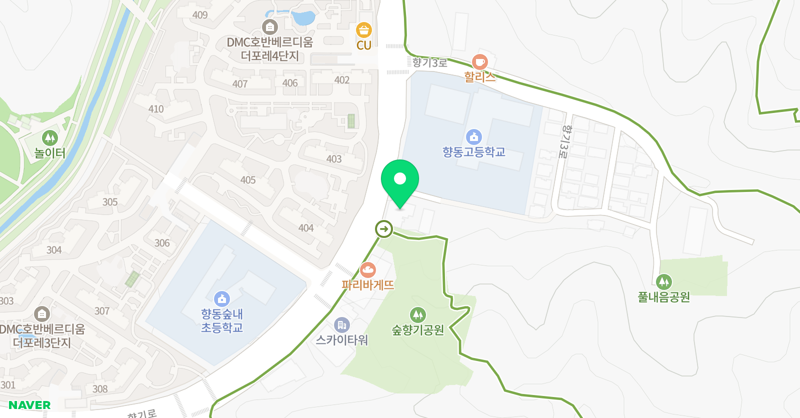 향동 보스턴 영어수학학원 위치