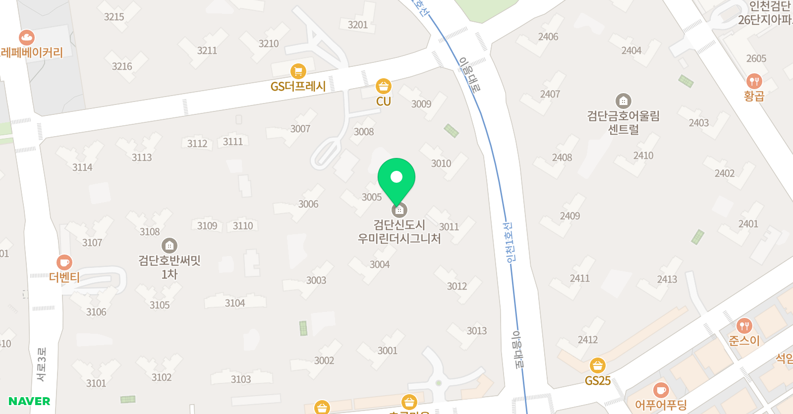 대치동셈수학 학원 검단 위치