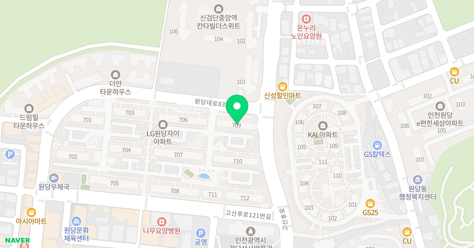 기탄 사고력교실 검단원당자이점 위치