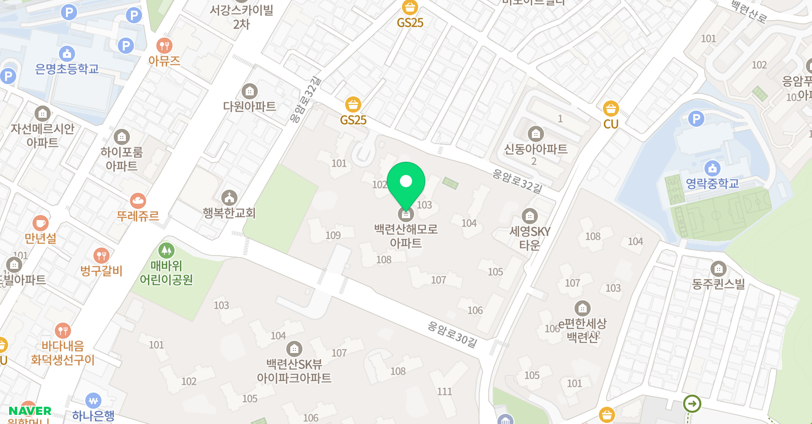 링키영어 백련산해모로점 위치