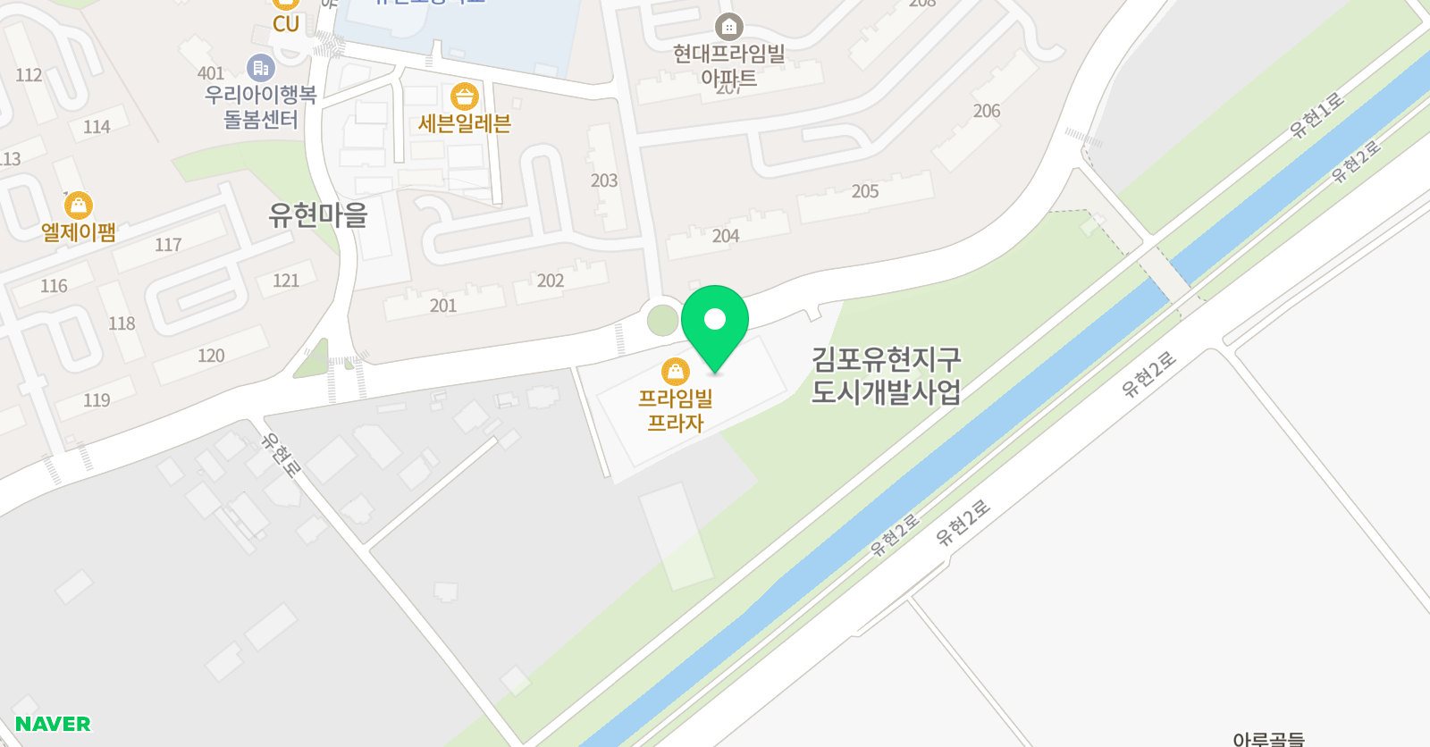 튼튼영어마스터클럽 풍무유현점 위치