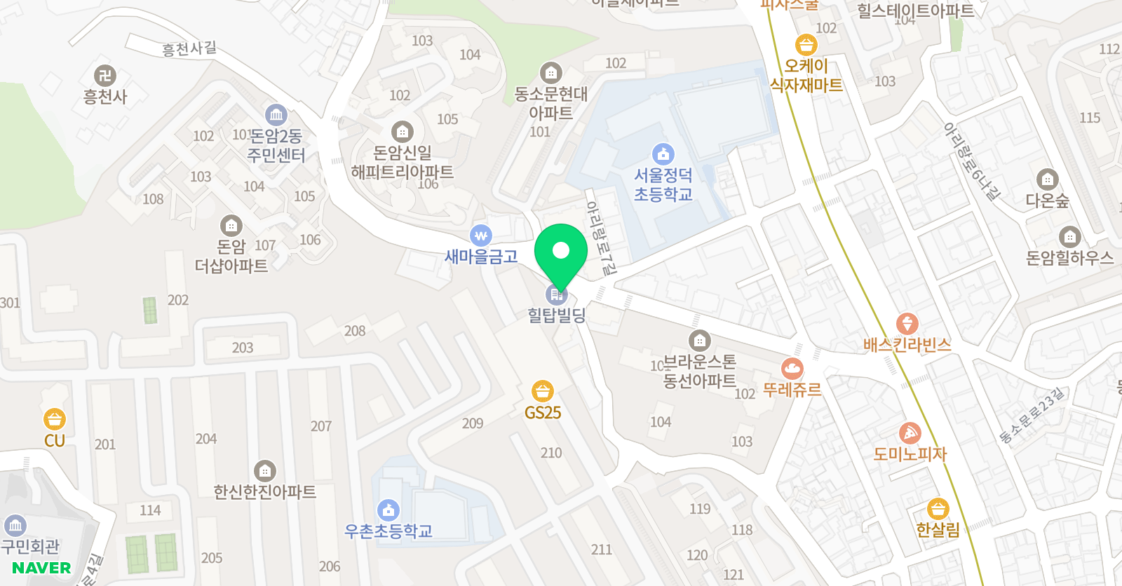 뮤엠영어 정덕초점 위치