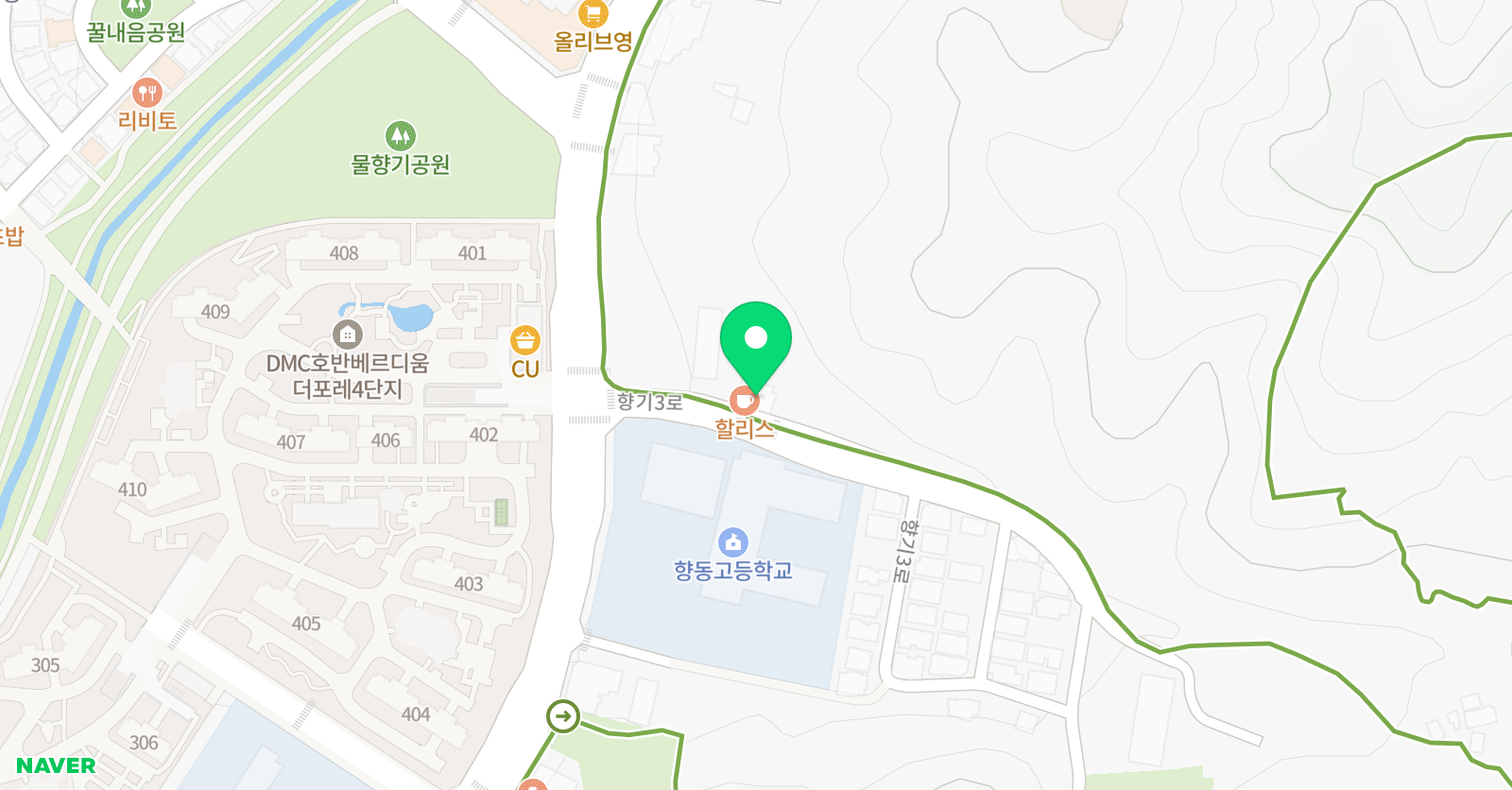 오름허브학원 위치
