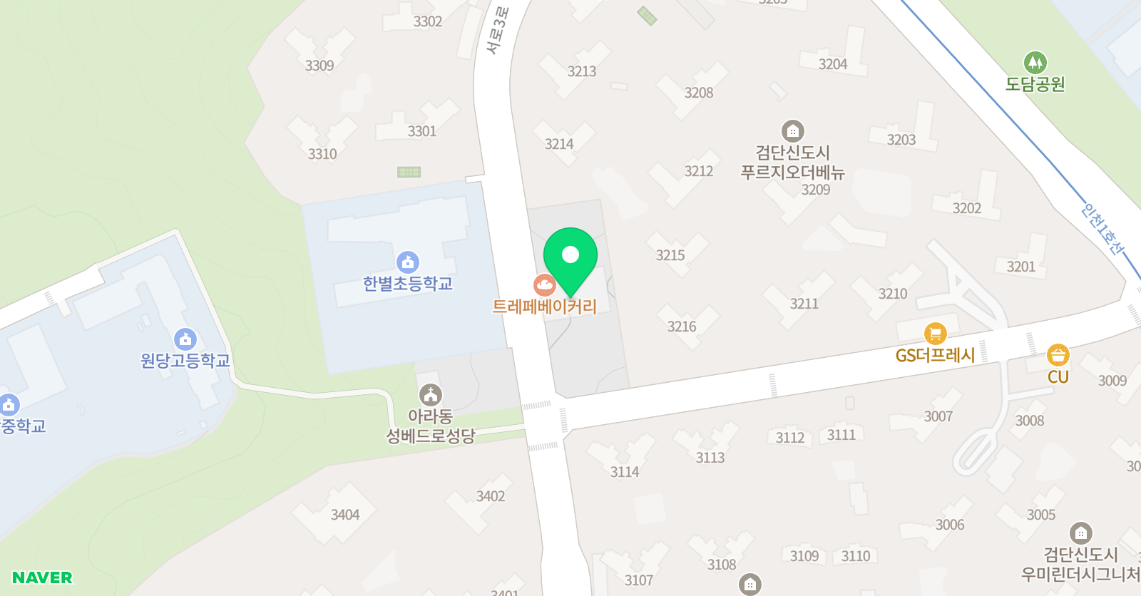 윤선생 우리집앞 영어교실 검단한별초점 위치