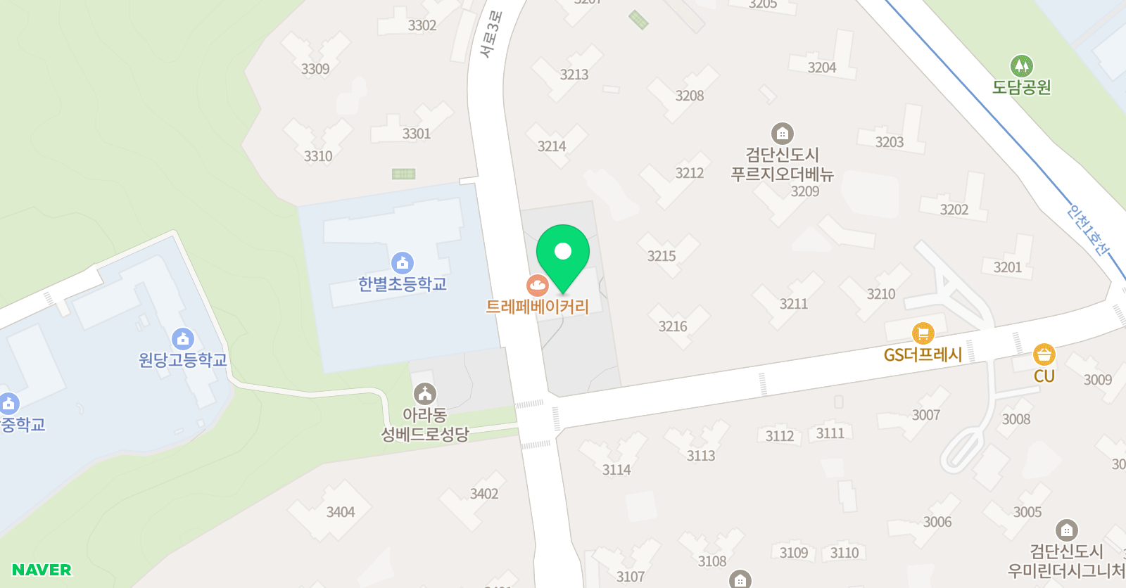 검단브레인뮤직아트 음악학원 위치