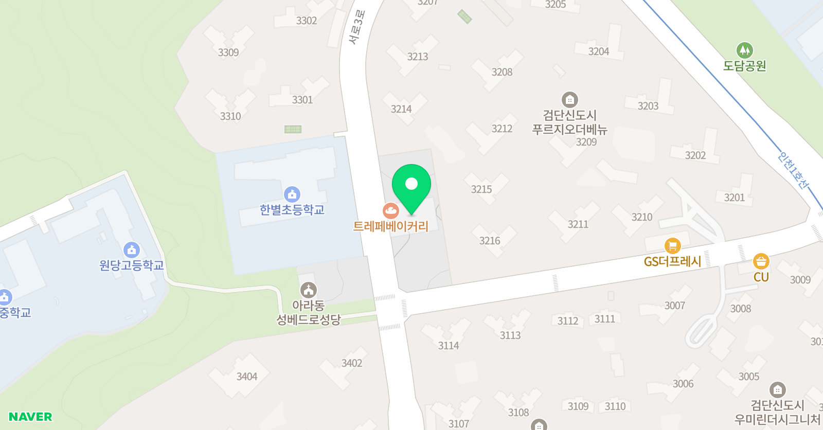 3030 영어 검단한별러닝센터 위치